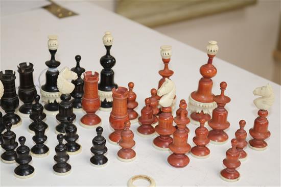 A French ivory hardwood chess set